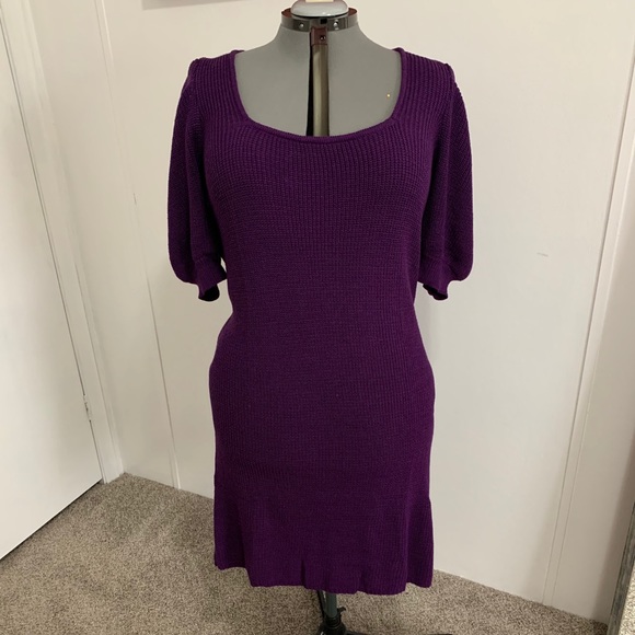 Eloquii Dresses & Skirts - Eloquii Elements Eggplant Purple Knit Sweater Dress